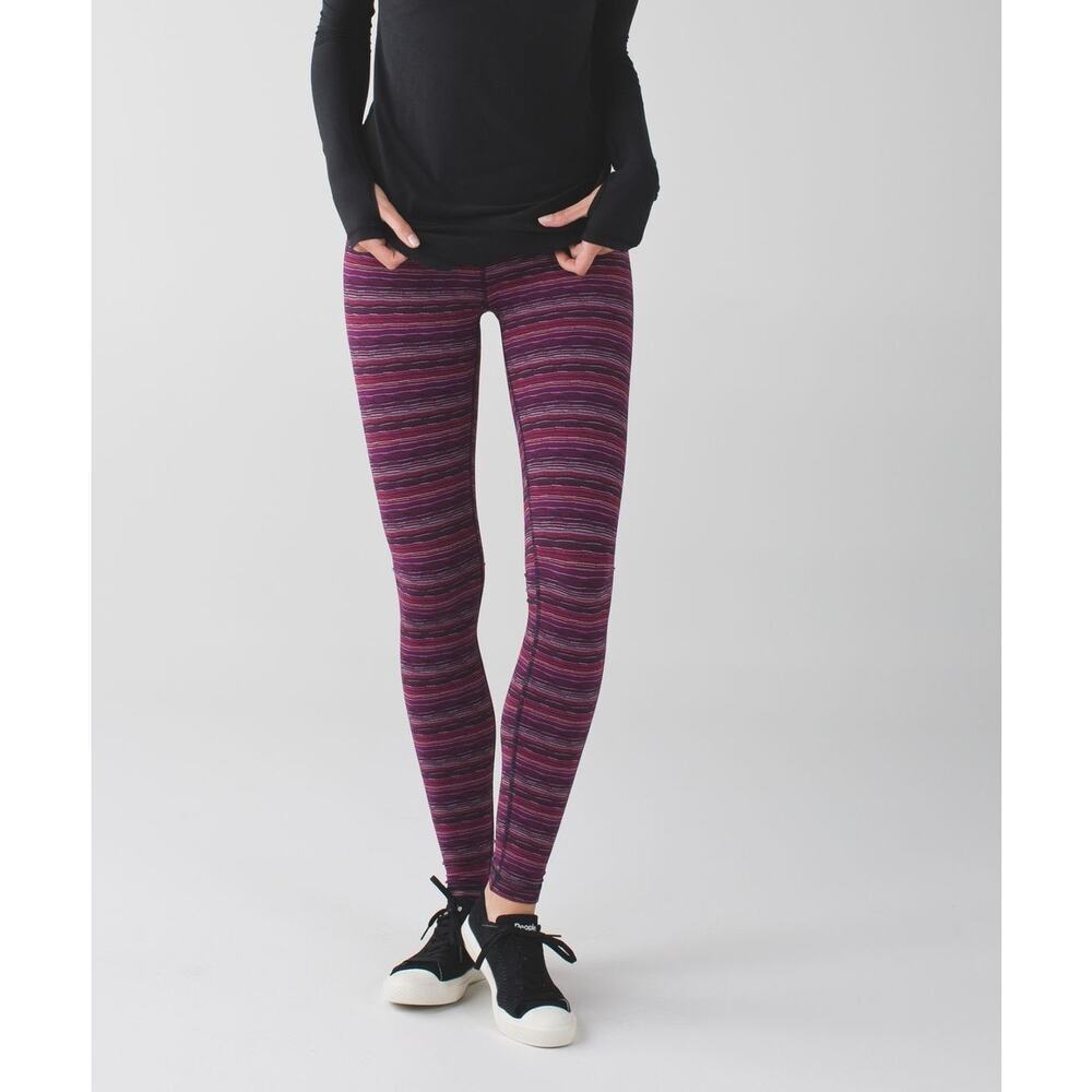 Lululemon Wunder Under Pant III Space Dye Twist Regal Plum Alarming Sz 8